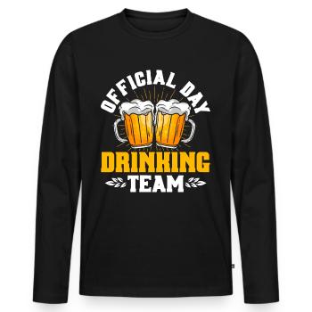 Official Day Drinking Team - Men's Premium Organic Long Sleeve Shirt - black - Front - Nico (187cm)