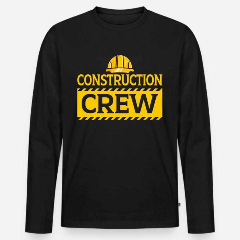 Construction Crew - Männer Premium Bio Langarmshirt - Schwarz