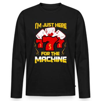 Kasino Glücksspiel Spielautomat Kartenspiel - Männer Premium Bio Langarmshirt - Schwarz - Vorne - Nico (187cm)