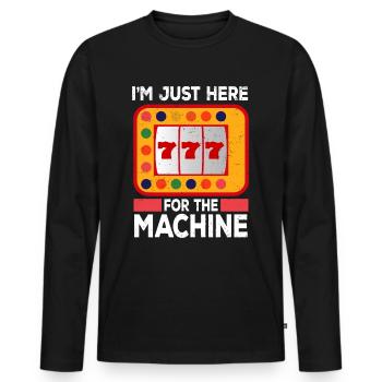 Casino Gambling Slot Machine à sous Jeu de cartes - T-shirt manches longues Premium bio Homme - noir - Devant - Nico (187cm)