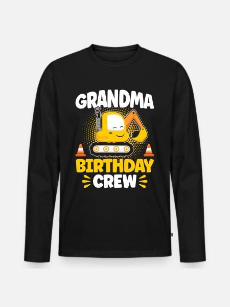 Grand-mère Birthady Crew - T-shirt manches longues Premium bio Homme - noir
