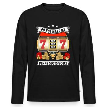 Kasino Glücksspiel Spielautomat Kartenspiel - Männer Premium Bio Langarmshirt - Schwarz - Vorne - Nico (187cm)