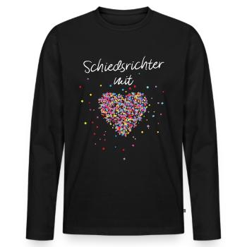 Schiedsrichter mit Herz Schiri Jugendfussball - Männer Premium Bio Langarmshirt - Schwarz - Vorne - Nico (187cm)