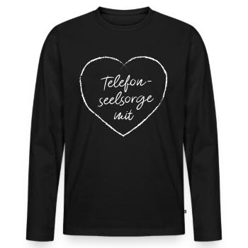 Telefonseelsorge mit Herz Psychologin Therapeuten - Männer Premium Bio Langarmshirt - Schwarz - Vorne - Nico (187cm)
