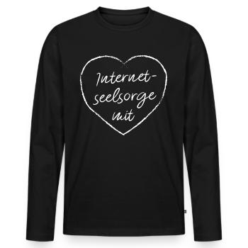 Internetseelsorge mit Herz Psychotherapeutin - Männer Premium Bio Langarmshirt - Schwarz - Vorne - Nico (187cm)
