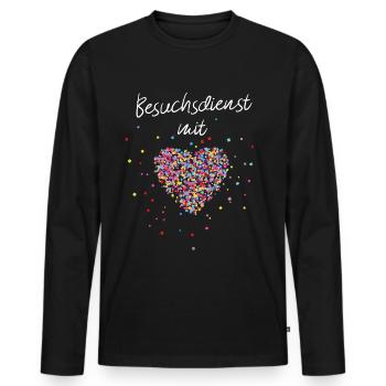 Besuchsdienst mit Herz Seniorenheim Altersheim - Männer Premium Bio Langarmshirt - Schwarz - Vorne - Nico (187cm)