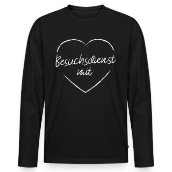 Besuchsdienst mit Herz Ehrenamtliche Helferin - Männer Premium Bio Langarmshirt - Schwarz - Vorne - Nico (187cm)