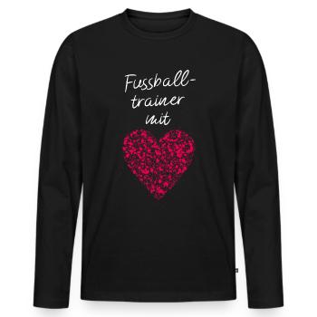 Fußballtrainer mit Herz Fußball Fußballspiele - Männer Premium Bio Langarmshirt - Schwarz - Vorne - Nico (187cm)