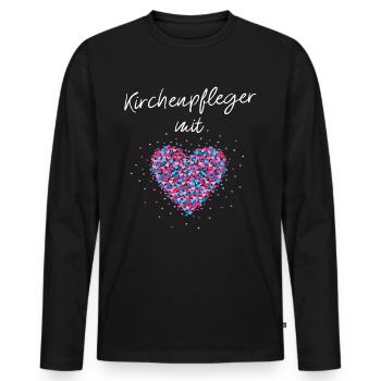 Kirchenpfleger mit Herz Evangelische Kirche - Männer Premium Bio Langarmshirt - Schwarz - Vorne - Nico (187cm)