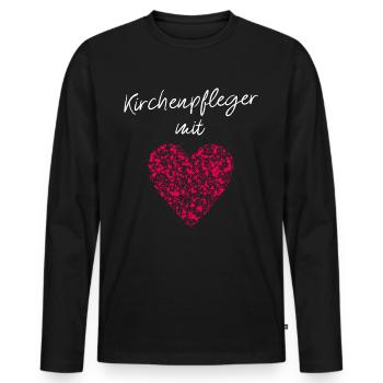 Kirchenpfleger mit Herz Katholisch Kirche Ehrenamt - Männer Premium Bio Langarmshirt - Schwarz - Vorne - Nico (187cm)