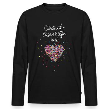 Odachlosenhilfe mit Herz Obdachlose Ehrenamt - Männer Premium Bio Langarmshirt - Schwarz - Vorne - Nico (187cm)