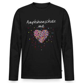 Amphibienschutz mit Herz Reptilienschutz Ehrenamt - Männer Premium Bio Langarmshirt - Schwarz - Vorne - Nico (187cm)