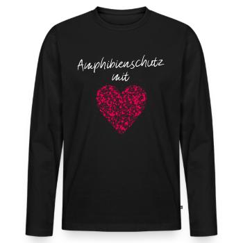 Amphibienschutz mit Herz Reptilien Artenschutz - Männer Premium Bio Langarmshirt - Schwarz - Vorne - Nico (187cm)