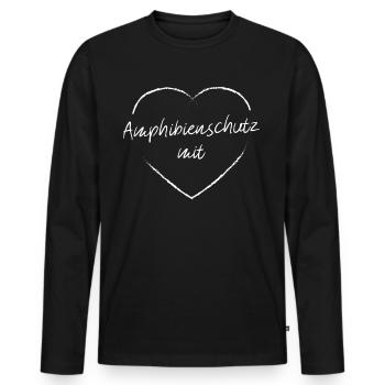Amphibienschutz mit Herz Amphibien Tierschützer - Männer Premium Bio Langarmshirt - Schwarz - Vorne - Nico (187cm)