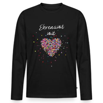Ehrenamt mit Herz Engagement Ehrenamtlich - Männer Premium Bio Langarmshirt - Schwarz - Vorne - Nico (187cm)