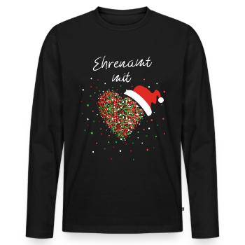 Ehrenamt mit Herz Engagement Weihnachtsmütze - Männer Premium Bio Langarmshirt - Schwarz - Vorne - Nico (187cm)