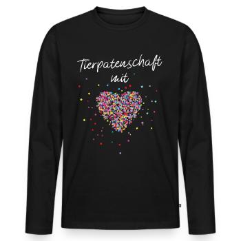Tierpatenschaft mit Herz Pflegestelle Tierheim - Männer Premium Bio Langarmshirt - Schwarz - Vorne - Nico (187cm)