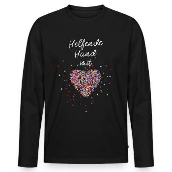 Helfende Hand mit Herz Ehrenamt Freiwillige - Männer Premium Bio Langarmshirt - Schwarz - Vorne - Nico (187cm)