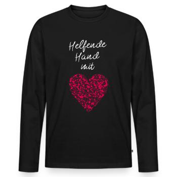 Helfende Hand mit Herz Ehrenamtlich Ehrenamt - Männer Premium Bio Langarmshirt - Schwarz - Vorne - Nico (187cm)