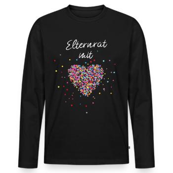 Elternrat mit Herz Ehrenamt Eltern Schule Klasse - Männer Premium Bio Langarmshirt - Schwarz - Vorne - Nico (187cm)