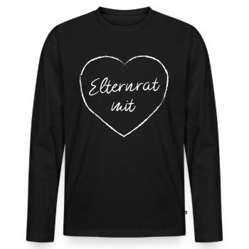 Elternrat mit Herz Elternsprchtag Elternbeirat - Männer Premium Bio Langarmshirt - Schwarz - Vorne - Nico (187cm)