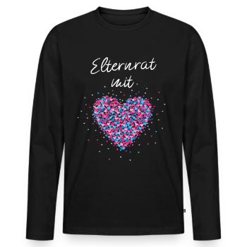 Elternrat mit Herz Elternsprechtag Schule Ehrenamt - Männer Premium Bio Langarmshirt - Schwarz - Vorne - Nico (187cm)