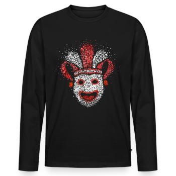 Rut un Wiess Carnival Confetti Jeck Fastelovend - T-shirt manches longues Premium bio Homme - noir - Devant - Nico (187cm)