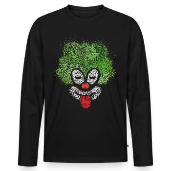 Clown Carnival Confetti Fastelovend Viva Colonia - Men's Premium Organic Long Sleeve Shirt - black - Front - Nico (187cm)