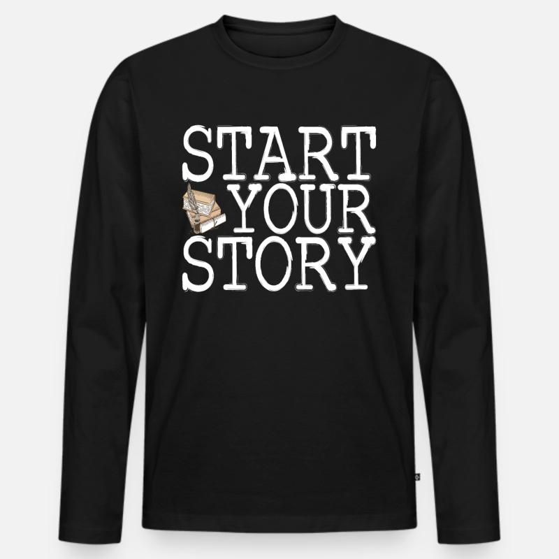 Autor Schreiber - Männer Premium Bio Langarmshirt - Schwarz