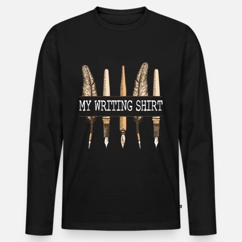 Autor Schreiber - Männer Premium Bio Langarmshirt - Schwarz