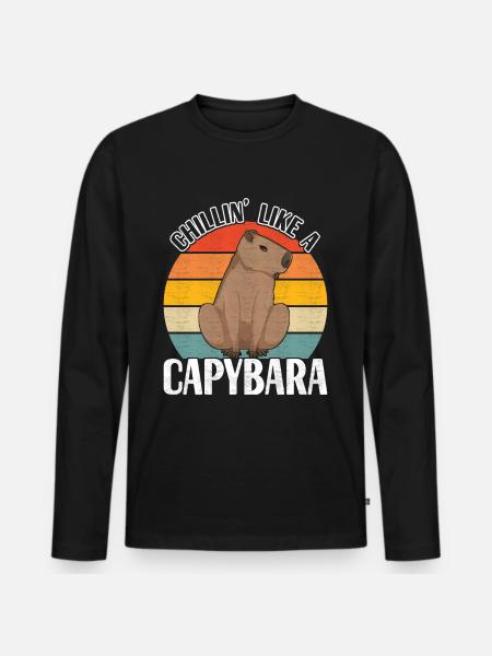 Capybara - Men's Premium Organic Long Sleeve Shirt - black