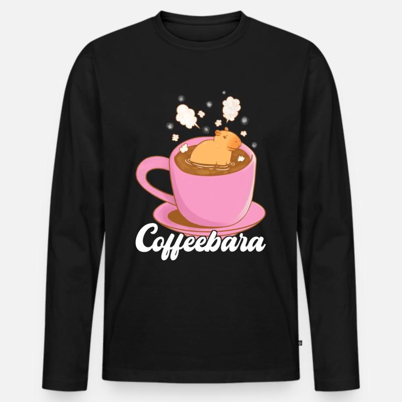 Capybara - Männer Premium Bio Langarmshirt - Schwarz