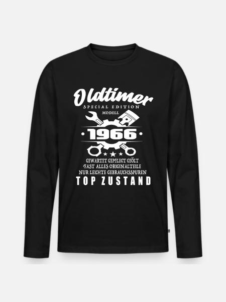 Oldtimer Special Edition Modell 1966 - Männer Premium Bio Langarmshirt - Schwarz