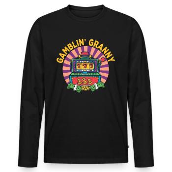 Kasino Glücksspiel Spielautomat Kartenspiel - Männer Premium Bio Langarmshirt - Schwarz - Vorne - Nico (187cm)