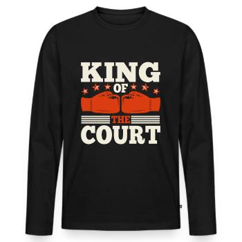 Boxer Quote King Of The Court Boxing Gloves Gift - Männer Premium Bio Langarmshirt - Schwarz - Vorne - Nico (187cm)