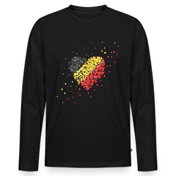 Belgique drapeau Belgique Supporters belges - T-shirt manches longues Premium bio Homme - noir - Devant - Nico (187cm)