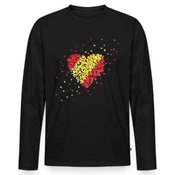 Drapeau espagnol Espagne España Drapeau espagnol - T-shirt manches longues Premium bio Homme - noir - Devant - Nico (187cm)
