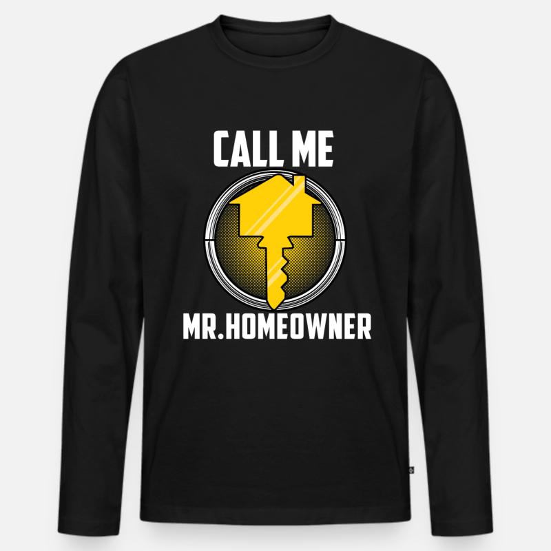 Mr. Homeowner - Männer Premium Bio Langarmshirt - Schwarz