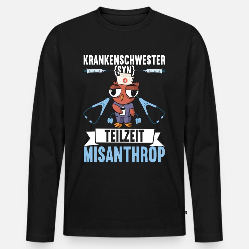 Krankenschwester Krankenpflege - Männer Premium Bio Langarmshirt - Schwarz