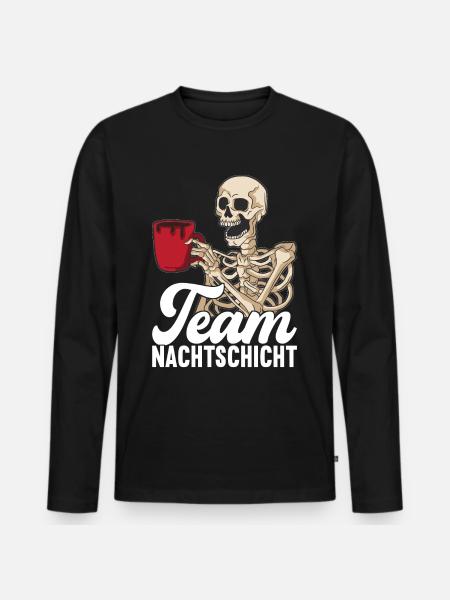 Nachtschicht Nachtdienst - Männer Premium Bio Langarmshirt - Schwarz