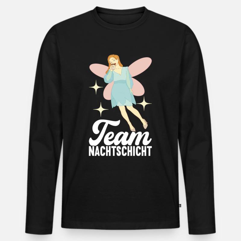 Nachtschicht Nachtdienst - Männer Premium Bio Langarmshirt - Schwarz