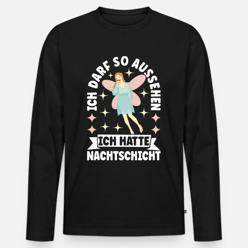Nachtschicht Nachtdienst - Männer Premium Bio Langarmshirt - Schwarz