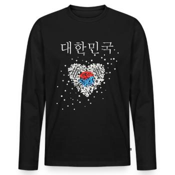 South Korea South Korea Flag South Korean Flag South Koreans - Men's Premium Organic Long Sleeve Shirt - black - Front - Nico (187cm)