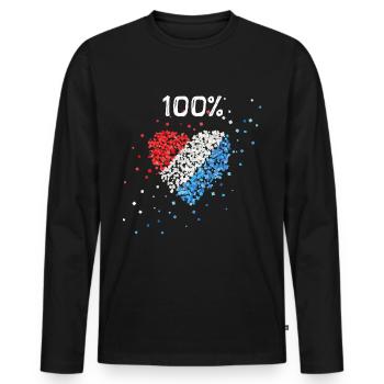 Niederlande Oranje Niederländer Fanblock Holland - Männer Premium Bio Langarmshirt - Schwarz - Vorne - Nico (187cm)