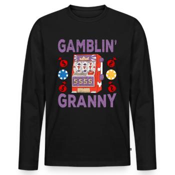 Kasino Glücksspiel Spielautomat Kartenspiel - Männer Premium Bio Langarmshirt - Schwarz - Vorne - Nico (187cm)