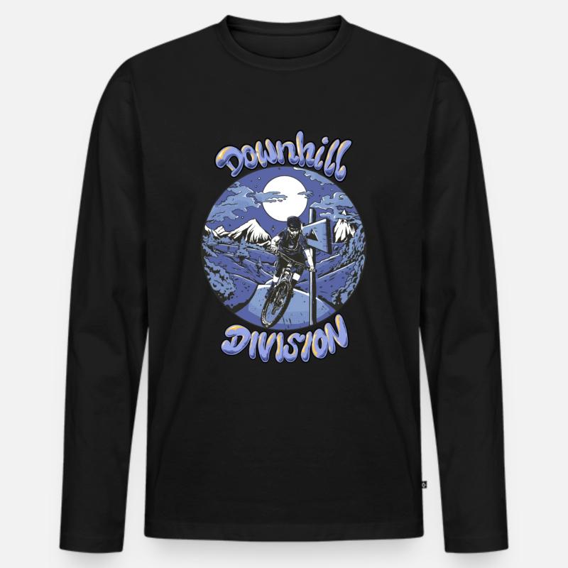 Down hill - Männer Premium Bio Langarmshirt - Schwarz