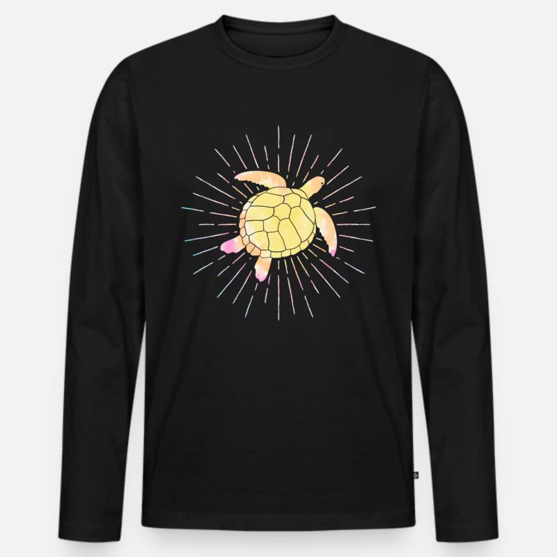 Schildkröte - Männer Premium Bio Langarmshirt - Schwarz