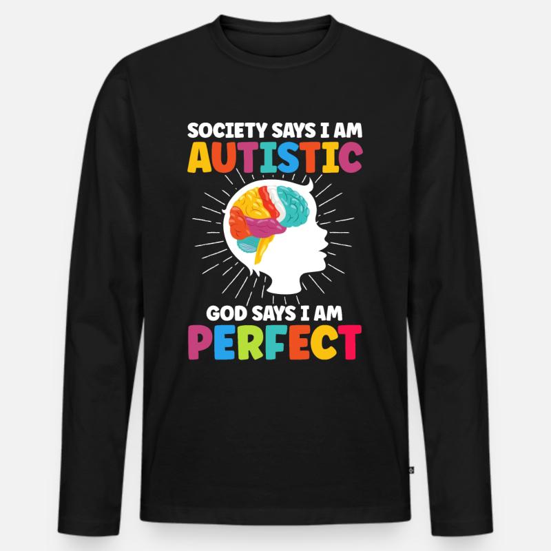 Autismus - Männer Premium Bio Langarmshirt - Schwarz