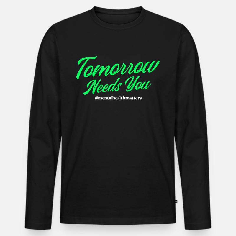 Tomorrow Needs You - Männer Premium Bio Langarmshirt - Schwarz