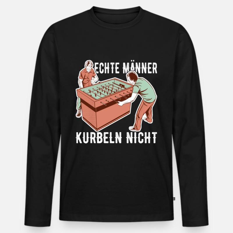 Tischfussball Tischkicker - Männer Premium Bio Langarmshirt - Schwarz
